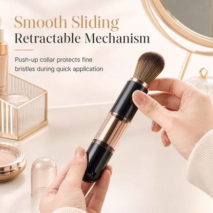 Portable Retractable Makeup Brush Set Multifunctional Travel Cosmetic Tool with Powder Blush and Silicone Lip Brush🔥